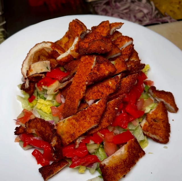 CHICKEN MILANESE SALAD.